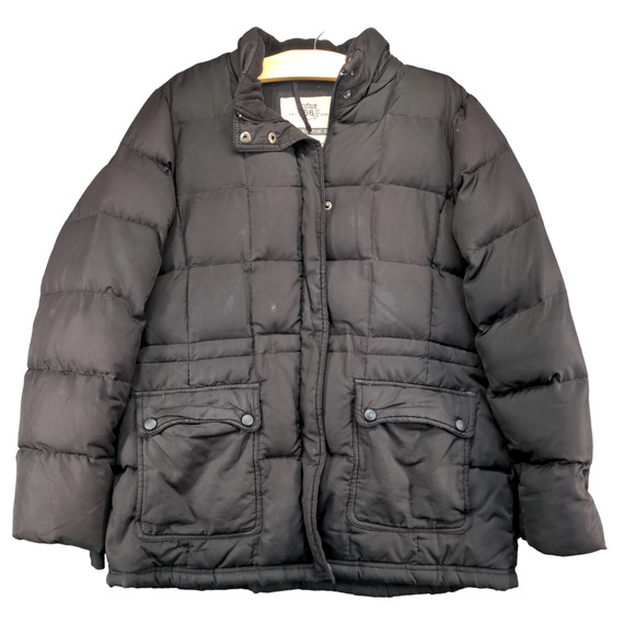 Route 66 Men's Puffer Jacket Black Medium Front Zip Long Sleeve Pocket Quilted - Picture 1 of 16
